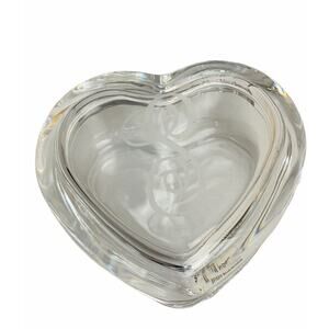 Studio Crystal Heart Shaped Jewelry Candy Box Lidded Monogram "S" New